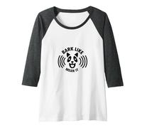 Bark Like Mean It Dog Lovers Funny Raglan Baseball Tee, Women, Dark Heather/White, L
