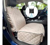 Bark Lover Deluxe Dog Seat Cover for Front Seat-More Durable Waterproof Front Seat Protector, High Heat Resistant and Nonslip Front Seat Cover for Dogs Kids, Universal Size (Beige)