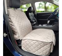 Bark Lover Deluxe Dog Seat Cover for Front Seat-More Durable Waterproof Front Seat Protector, High Heat Resistant and Nonslip Front Seat Cover for Dogs Kids, Universal Size (Beige)