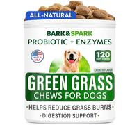 BARK&SPARK All-Natural Grass Burn Spot Chews for Dogs - Pee Lawn Spot Saver - Grass Restore Treats - Dog Urine Neutralizer Solution for Grass Burn Spots - Made in USA - 120 Chews