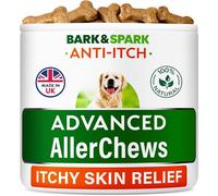 BARK&SPARK Dog Itch & Allergy Support Chews - Skin & Coat Supplement - Omega 3 Fish Oil -Itching & Paw Licking - Dry Skin & Hot Spots - 60 Chews - Pure Salmon