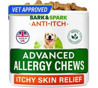 BARK&SPARK Dog Itch & Allergy Support Chews - Skin & Coat Supplement - Omega 3 Fish Oil -Itching & Paw Licking - Dry Skin & Hot Spots - 60ct - Pork