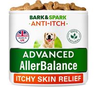 BARK&SPARK Dog Itch & Allergy Support Chews - Skin & Coat Supplement - Omega 3 Fish Oil -Itching & Paw Licking - Dry Skin & Hot Spots - 60 Chews - Fish