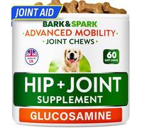 BARK&SPARK Glucosamine Chondroitin Dog Hip & Joint Supplement - Joint Pain Relief - Hip & Joint Chews - Joint Support- Senior Doggie Vitamin Pill - 60 Chews BBQ