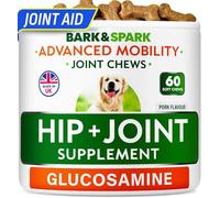 BARK&SPARK Joint Supplement for Senior & Adult Dogs - Glucosamine & Chondroitin for Mobility Support - Hip & Joint Care Chews - Made in the UK - 60 Soft Treats