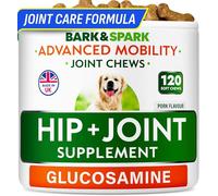 BARK&SPARK Joint Supplement for Senior & Adult Dogs - Glucosamine & Chondroitin for Mobility Support - Hip & Joint Care Chews - Made in the UK - 120 Soft Treats