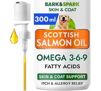 BARK&SPARK Salmon Oil Omega 3 for Dogs and Cats - 300ml (Pack of 1) Fish & Krill