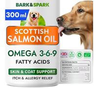 BARK&SPARK Scottish Salmon Oil for Dogs - Natural Omega-3, Skin & Coat Support - Liquid Food Supplement for Pets - Natural EPA + DHA Fatty Acids Fish Oil for Joint Function, Immune&Heart Health, 300ml