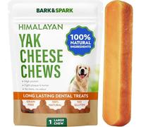 BARK&SPARK Yak Cheese Himalayan Dog Chews - 100% Natural & Long Lasting Dog Treats, Yak Milk Chews for Small, Medium & Large Dogs, Lactose & Gluten Free Dental Sticks, Healthy & Safe (1 Large Chew)