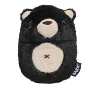 BARK Super Chewer Black Bear Bones Dog Toy, Rubber and Plush, Medium/Large
