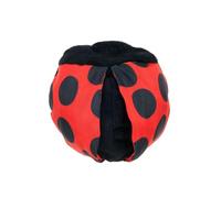 BARK Super Chewer Ladybug Dog Toy, Red & Black, Plush-Covered Rubber Ball
