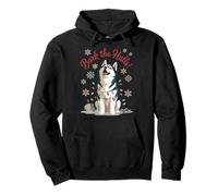 Bark the Halls Funny Husky Christmas Lights Husky Pullover Hoodie
