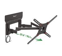 Barkan 13-90 inch TV Wall Mount with Integrated Amplified HDTV Indoor Antenna, Dual Arm Full Motion Articulating, For all wall types, Flat/Curved Screen Bracket, Holds up to 60kg, Extra Stable