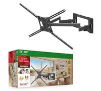 Barkan 70 cm long TV wall mount, 55-100 inch double arm, swivel TV bracket, holds up to 70 kg, extra stable, OLED TV bracket, max. VESA 800 x 600