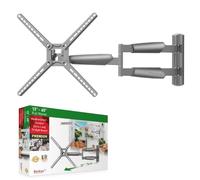 Barkan 76 cm Long Outdoor TV Wall Mount, 13-65 Inch Swivel/Tilt/Full Motion TV Mount, Holds up to 36 kg, Extra Long Extension, Max. VESA 400 x 400, Outdoor, Weatherproof, Waterproof