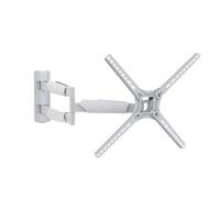 Barkan 76cm Long White TV Wall Mount, 13-65 inch Full Motion Articulating - 4 Movement Flat/Curved Screen Bracket, Holds up to 36kg, Extremely Extendable, Fits LED OLED LCD