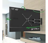 Barkan BM343XL Long TV Wall Mount, 13-65 inch Full Motion Articulating - 4 Movement Flat/Curved Screen Bracket, Holds up to 79lbs, Extremely Extendable, Fits LED OLED LCD