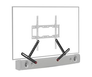 Barkan E820.B Universal Soundbar Mount, Adjustable Bracket for Mounting Above or Under the TV, Sizes 13-80 inch, Fits Most of Sound Bars Up to 6.5kg, Easy Assembly