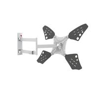 Barkan Long White TV Wall Mount, 13-80 inch Full Motion Articulating - 4 Movement Flat/Curved Screen Bracket, Holds up to 110lbs, Extremely Extendable, Fits LED OLED LCD