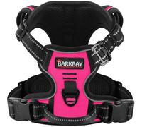 BARKBAY Dog Harness No Pull 3 Buckles for Small Dogs - Adjustable, Reflective, Comfortable, No Choke, Heavy-Duty - Perfect for Outdoor Training, Walking, and Hiking - Strong & Durable - S & Pink