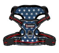 BARKBAY Dog Harness No Pull Mesh for Medium Dogs - Adjustable, Reflective, Comfortable, No Choke, Heavy-Duty - Perfect for Outdoor Training, Walking, and Hiking - Strong & Durable - M & Blue Star Mesh