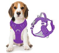 BARKBAY Dog Harness No Pull Oxford with ID Tag Pocket - Heavy Duty, Reflective, Easy Control for Large Dogs(Purple Oxford,M)