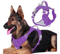 BARKBAY Dog Harness No Pull Oxford with ID Tag Pocket - Heavy Duty, Reflective, Easy Control for Large Dogs(Purple Oxford,XL)