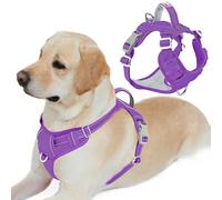 BARKBAY Dog Harness No Pull Oxford with ID Tag Pocket - Heavy Duty, Reflective, Easy Control for Large Dogs(Purple Oxford,L)