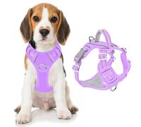 BARKBAY Dog Harness No Pull Oxford with ID Tag Pocket - Heavy Duty, Reflective, Easy Control for Large Dogs(Violet Purple Oxford,M)