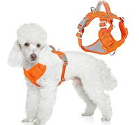 BARKBAY Dog Harness No Pull Oxford with ID Tag Pocket - Heavy Duty, Reflective, Easy Control for Large Dogs(Pumpkin Oxford,S)