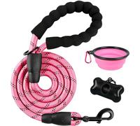BARKBAY Dog Leashes for Large Dogs Heavy Duty Dog Leash 4/5/6 FT with Comfortable Padded Handle and Highly Reflective Threads for Medium Large Dogs Walking Training Running (5FT-1/2'',Pink)