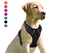 BARKBAY No Pull Dog Harness Front Clip Heavy Duty Reflective Easy Control Handle for Large Dog Walking(Black,L)