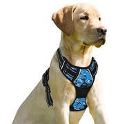 BARKBAY No Pull Dog Harness Front Clip Heavy Duty Reflective Easy Control Handle for Large Dog Walking(Blue camo,XL)