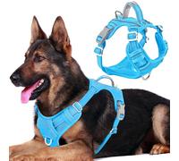 BARKBAY No Pull Dog Harness Front Clip Heavy Duty Reflective Easy Control Handle for Large Dog Walking with ID tag Pocket(Ocean Blue,XL)