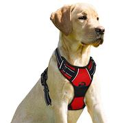 BARKBAY No Pull Dog Harness Front Clip Heavy Duty Reflective Easy Control Handle for Large Dog Walking(Red,XL)
