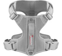 BARKBAY No Pull Dog Harness Front Clip Heavy Duty Reflective Easy Control Handle for Large Dog Walking with ID tag Pocket(Grey,L)