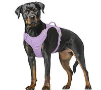 BARKBAY No Pull Dog Harness Large Reflective Dog Harness with Front Clip and Easy Control Handle for Walking Training Running with ID tag Pocket(Violet Purple,XL)
