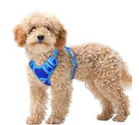 BARKBAY No Pull Dog Harness Large Reflective Dog Harness with Front Clip and Easy Control Handle for Walking Training Running with ID tag Pocket(Sapphire Blue & Blue,XS)