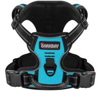 BARKBAY No Pull Dog Harness Large Step in Reflective Dog Harness with Front Clip and Easy Control Handle for Walking Training Running(Blue,M)