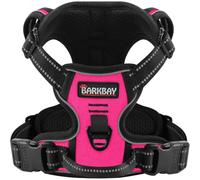 BARKBAY No Pull Dog Harness Large Step in Reflective Dog Harness with Front Clip and Easy Control Handle for Walking Training Running(Pink,XL)