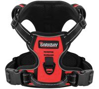 BARKBAY No Pull Dog Harness Large Step in Reflective Dog Harness with Front Clip and Easy Control Handle for Walking Training Running(Red,L)