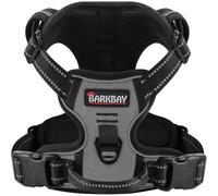 BARKBAY No Pull Dog Harness Large Step in Reflective Dog Harness with Front Clip and Easy Control Handle for Walking Training Running(Dark Grey,S)