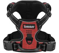 BARKBAY No Pull Dog Harness Large Step in Reflective Dog Harness with Front Clip and Easy Control Handle for Walking Training Running(Roi Red,M)