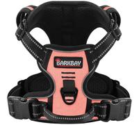 BARKBAY No Pull Dog Harness Large Step in Reflective Dog Harness with Front Clip and Easy Control Handle for Walking Training Running(Light Pink,XL)