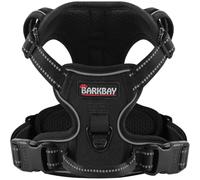 BARKBAY No Pull Dog Harness Large Step in Reflective Dog Harness with Front Clip and Easy Control Handle for Walking Training Running(Black,L)