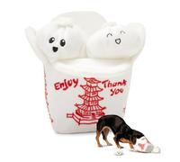 Barkbox 2-in-1 Interactive Plush Puzzle Dog Toys - Squeaky Pet and Puppy Enrichment Toys for Small, Medium, and Large Dogs (Andi's Famous Dumplings, Small Dog)