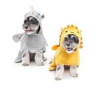 Barkbox Dog Bathrobe Bundle Fast Drying with Hook and Loop Closure & Wrap Tie Snuggle, Easy to Clean, Machine Washable, Dog Coats and Tumble Dry Low - Lion/Rhino, Small
