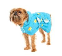 BarkBox Dog Bathrobe Towel - Lightweight, Super Cute Fast Drying Bathrobe for Dogs - Ducky (Small)