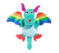 BarkBox Slay the Dragon Queen Dog Toy - Toy for Extra Small to Medium Dogs | Plush Dragon with Whip-N-Flip Wings, Squeaker & Crinkle | Thrash & Squeak