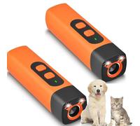 Barkbuz Anti Bark Device, Qinux Barkbuz for Dogs - 10-M Coverage, Suitable for Training to Improve Bad Behavior, Humane Behavior Training Support for Indoor/Outdoor Use (2-PCS Orange)